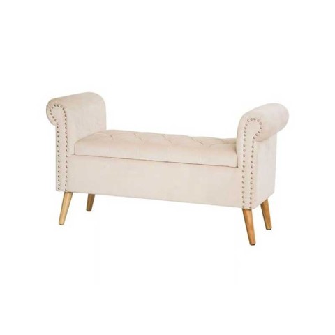 PANCA IMPERO VELVET BIANCA 112X40X62H CM