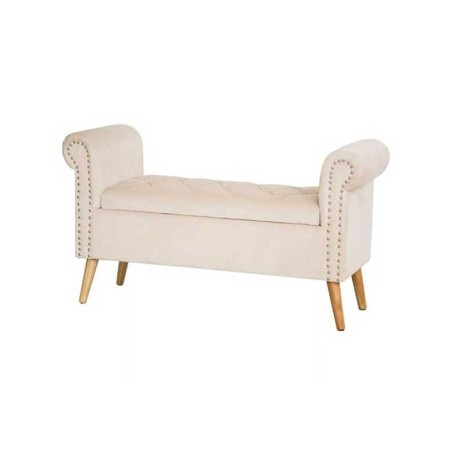 PANCA IMPERO VELVET BIANCA 112X40X62H CM