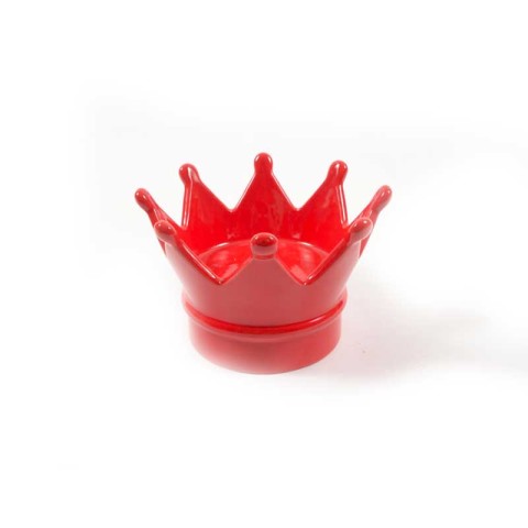 CORONA IN CERAMICA ROSSA D.20,5X13H CM