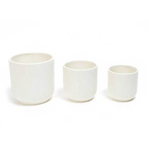 SET 3PZ VASO PER FIORI IN CERAMICA D.16,5X16,5H/D.13,5X13,5H/D.11X11H CM