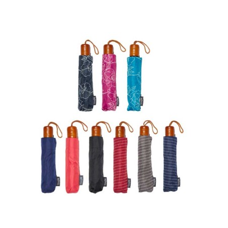 OMBRELLO MINI PONGEE CON MANICO IN LEGNO