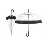 OMBRELLO DA DONNA A CUPOLA AUTOMATICO TRASPARENTE D.89 CM