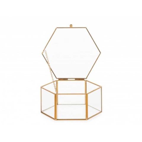 ESAGONO BOX METAL GOLD 8X7,6X4H CM