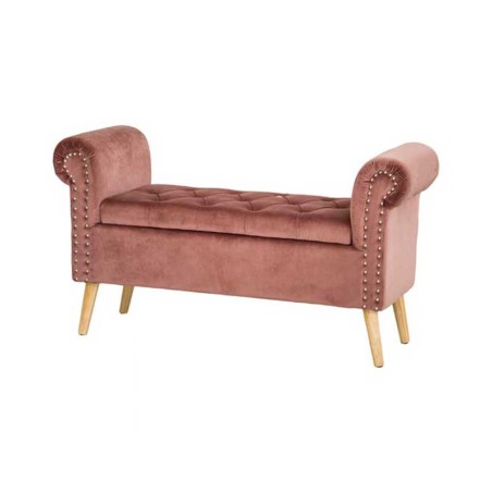 PANCA IMPERO VELVET ROSA ANTICO 112X40X62H CM