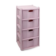 CASSETTIERA RATTAN 4 CASSETTI CON RUOTE 40X40X80H CM