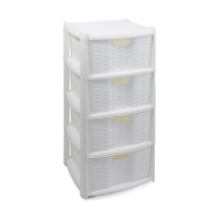 CASSETTIERA RATTAN 4 CASSETTI CON RUOTE 40X40X80H CM