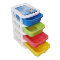 CASSETTIERA IN PLASTICA 4 CASSETTI MULTICOLOR 20,5X16X30H CM
