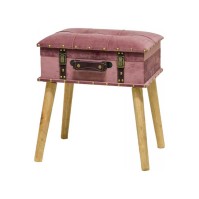 SGABELLO VELVET ROSA ANTICO 40X32X44H CM