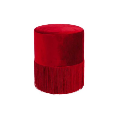 POUF KARMA ROSSO IN VELLUTO D.35X42H CM