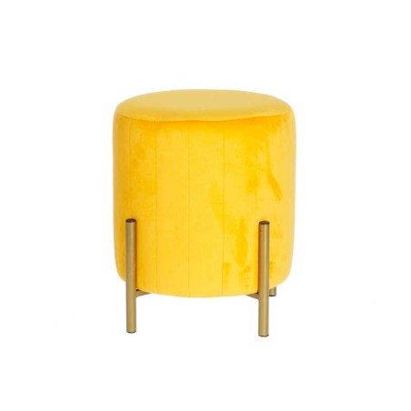 POUF SENAPE IN VELLUTO CON PIEDI IN METALLO D.30X36H CM