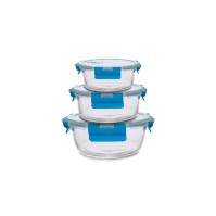 SET 3PZ CONTENITORI IN VETRO TONDI 2/1,5/1 LT
