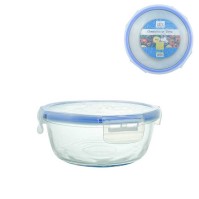 CONTENITORE IN VETRO TONDO CON TAPPO ERMETICO D.17X8H CM