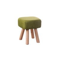 POUF BLAUS IN TESSUTO CON PIEDI IN LEGNO 26X26X35H CM