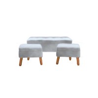 SET 3PZ PANCA VALENCIA GRIGIA 100X40X40H/45X35X35H CM
